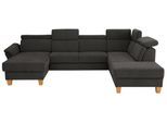 Wohnlandschaft OTTO HOME "Conville U-Form", braun (espresso), B:322cm H:84cm T:217cm, 100% Polyester, Sofas, Wohnlandschaft, Kopfteilverstellung wahlweise mit Schlaffunktion und Bettkasten