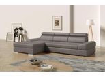 Ecksofa SIT & MORE "Broadway L-Form", grau (grau, grau), B:284cm H:79cm T:171cm, Luxus-NaturLeder;Luxus-Kunstleder;NaturLEDER;Microfaser Primabelle (100% Polyester), Sofas, Ecksofa, inklusive Kopfteilverstellung, wahlweise mit Schlaffunktion