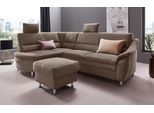 Ecksofa OTTO HOME "Cardoso L-Form", braun (chocco), B:250cm H:90cm T:175cm, Struktur imprägniert (100% Polyester);Luxus-Microfaser ALTARA NUBUCK (100% Polyester);Struktur (52% Polyester, 35% Polyacryl, 13% Baumwolle);Luxus-Microfaser weich (90% Polyester, 10% Polyamid), Sofas, Ecksofa, Federkern, wahlweise mit Bett, Schubkasten