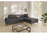 Ecksofa SIT & MORE "Morris Jubi L-Form, B: 247 cm", grau (dunkelgrau), B:247cm H:83cm T:171cm, 95% Polyester, 5% Polyamid, Sofas, Ecksofa, mit Armteilfunktion & 1 Zierkissen, optional Schlaffunktion