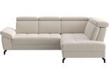 Ecksofa SIT & MORE "Vanity; L-Form, B. 254 cm", creme, B:254cm H:84cm T:197cm, 100% Polyester, Sofas, Ecksofa, Inkl.Sitz-,Kopf-und Armteilverstellung