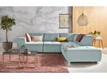 Ecksofa OTTO HOME "Sapporo L-Form", blau (aqua), B:272cm H:78cm T:222cm, Struktur fein (100% Polyester);Luxus-Microfaser weich (90% Polyester, 10% Polyacryl);Struktur imprägniert (100% Polyester), Sofas, Ecksofa, wahlweise Schlaffunktion oder Sitztiefenverstellung, Federkern