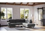 Ecksofa OTTO HOME "Pike L-Form, B: 266 cm", graphite, B:266cm H:90cm T:217cm, 92% POLYESTER (PES) / 8% POLYAMID (PA), Sofas, Ecksofa, optional Schlaffunktion & Bettkasten