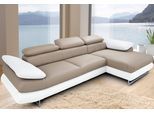 Ecksofa COTTA "Solution L-Form", weiß (altweiß, sand), B:270cm H:73cm T:167cm, Sofas, Ecksofa, mit Arm- & Kopfteilverstellung, wahlweise mit Schlaffunktion