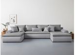 Wohnlandschaft HOME AFFAIRE "Win U-Form, B: 366 cm - OTTO. Verlässliche Qualität.", grau, B:366cm H:85cm T:176cm, 100% Polyester, Sofas, Wohnlandschaft, Schlaffunktion, Bettkasten & 5 Zierkissen