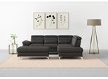 Ecksofa SIT & MORE "Cabrio L-Form, B: 274 cm, mit Sitztiefen-, Arm- & Kopfteilverstellung", braun (mokka), B:274cm H:87cm T:230cm, Sofas, Ecksofa, 3 Nierenkissen, Federkern, optional Schlaffunktion und Stauraum
