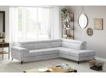 Ecksofa OTTO HOME "Astra L-Form, B: 286 cm", grau (stone), B:286cm T:236cm, 95% Polyester (PES) 5%Polyamid (PA), Sofas, Ecksofa, mit Kopfteilverstellung, optional Schlaffunktion & Bettkasten