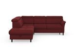 Ecksofa SIT & MORE "Marano L-Form", rot (bordeaux), B:252cm T:216cm, 100% Polyester, Sofas, Ecksofa, inklusive Kopfteilverstellung, optional Schlaffunktion & Bettkasten