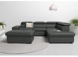 Ecksofa OTTO HOME "Alberto L-Form", grau (anthrazit), B:272cm H:73cm T:226cm, Luxus-Microfaser Lederoptik (100% Polyester);Luxus-Microfaser weich (9)0% Polyester / 10% Polyamid;Luxus-Microfaser Vintageoptik (100% Polyester);Microfaser Antiklederoptik (100% Polyester), Sofas, Ecksofa, mit Kopfteilverstellung, wahlweise mit Schlaffunktion
