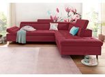 Ecksofa SIT & MORE "Limit L-Form", rot (bordeaux), B:275cm H:89cm T:217cm, Kunstleder SOFTLUX;Luxus-Microfaser ALTARA NUBUCK (100% Polyester);Struktur (100% Polyester), Sofas, Ecksofa, wahlweise mit Schlaffunktion und Bettkasten