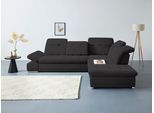Ecksofa COTTA "Holiday L-Form mit Sitztiefen-, Armteil- und Kopfteilverstellung", braun (mud), B:310cm H:86cm T:265cm, 100% Polyester, Sofas, Ecksofa, wahlweise mit Schlaffunktion & Bettkasten