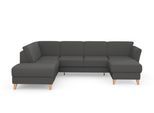 Wohnlandschaft SIT & MORE "Visby U-Form", grau, B:303cm H:87cm T:213cm, Sofas, Wohnlandschaft, wahlweise mit Schlaffunktion und Stauraum, frei im Raum stellbar