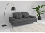 2,5-Sitzer SIT & MORE "Amica, inkl. Sitztiefenverstellung und Armteilverstellung", grau, B:202cm H:90cm T:122cm, 90% Polyester, 10% Polyamid, Sofas, 2 5-Sitzer, wahlweise mit Kopfteilverstellung und Schlaffunktion