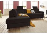 Ecksofa SIT & MORE "Pablo L-Form", schwarz, B:233cm H:80cm T:196cm, Luxus-Microfaser ALTARA NUBUCK (100% Polyester) / Struktur fein (100% Polyester);Luxus-Microfaser ALTARA NUBUCK (100% Polyester) / Struktur (90% Polyester, 10% Polyamid), Sofas, Ecksofa, wahlweise mit Schlaffunktion und Bettkasten