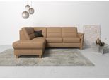Ecksofa HOME AFFAIRE "Palmera L-Form, B: 236 cm", braun (cappuccino), B:236cm H:89cm T:212cm, Luxus-Microfaser (100% Polyester);Struktur (100% Polyester);Luxus-Microfaser in Lederoptik (100% Polyester), Sofas, Ecksofa, optional Schlaffunktion & Bettkasten, Federkern