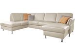 Wohnlandschaft DIE PLANBAR "PN-EM18013 U-Form, ohne Kopfstützen", beige (ecru), B:305cm H:87cm T:200cm, Sofas, Wohnlandschaft, wahlweise mit Schlaffunktion und Stauraum