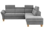 Ecksofa OTTO HOME "Conville L-Form", grau, B:247cm H:84cm T:217cm, 100% Polyester, Sofas, Ecksofa, Federkern, wahlweise mit Schlaffunktion und Bettkasten bzw. Stauraum