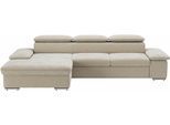 Ecksofa SIT & MORE "Valantine L-Form, B: 286 cm", beige (nature), B:286cm H:73cm T:174cm, 100% Polyester, Sofas, Ecksofa, mit Arm- & Kopfteilverstellung, optional mit Schlaffunktion