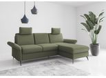 Ecksofa OTTO HOME "Rochelle", grün (olive), B:251cm H:93cm T:164cm, 95% Polyester 5% Polyamid, Sofas, Ecksofa, wahlweise mit Schlaffunktion, Bettkasten und Armteilverstellung