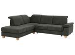 Ecksofa HOME AFFAIRE "Dalia L-Form", grau (anthrazit), B:256cm H:83cm T:221cm, Luxus-Microfaser Florence (100% Polyester);Luxus-Microfaser weich (90% Polyester, 10% Polyamid);Webstoff (100% Polyester), Sofas, Ecksofa, mit Federkernpolsterung, wahlweise mit Schlaffunktion, Bettkasten