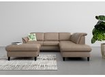 Ecksofa SIT & MORE "Maggiore L-Form", grau (taupe), B:261cm H:88cm T:224cm, 100% Polyester, Sofas, Ecksofa, wahlweise mit Kopfteilverstellung, Schlaffunktion und Stauraum