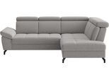 Ecksofa SIT & MORE "Vanity; L-Form, B. 254 cm", grau, B:254cm H:84cm T:197cm, 100% Polyester, Sofas, Ecksofa, Inkl.Sitz-,Kopf-und Armteilverstellung