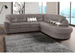 Ecksofa SIT & MORE "Savona", grau (delphine), B:267cm H:90cm T:206cm, NaturLEDER (echtes Rindsleder) in Sitz und Rücken. Korpus in passendem Kunstleder SOFTLUX bezogen;Luxus-Microfaser (100% Polyester);Struktur ( 100% Polyester);Luxus-Microfaser ALTARA NUBUCK (100% Polyester), Sofas, Ecksofa, wahlweise mit Schlaffunktion