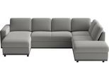 Wohnlandschaft SIT & MORE "Cordoba", grau, B:305cm H:85cm T:212cm, 100% Polyester, Sofas, Wohnlandschaft, wahlweise mit Schlaffunktion und Bettkasten oder Stauraum