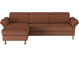 Ecksofa OTTO HOME "Calypso L-Form", braun (haselnuss), B:260cm H:85cm T:172cm, 100% Polyester, Sofas, Ecksofa, mit motorischen Funktionen im Sofa und Recamiere