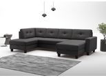 Wohnlandschaft OTTO HOME "Varese", schwarz, B:304cm H:91cm T:170cm, Sofas, Wohnlandschaft, wahlweise mit Schlaffunktion und Bettkasten