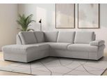 Ecksofa SIT & MORE "Moreno L-Form, B: 238 cm", grau (hellgrau), B:238cm H:82cm T:202cm, 100% Polyester, Sofas, Ecksofa, mit Armteilverstellung, optional Schlaffunktion