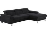 Ecksofa COTTA "Komaris L-Form, B: 244 cm", charcoal, B:244cm H:72cm T:166cm, 88% POLYESTER (PES) 12% POLYAMID (PA), Sofas, Ecksofa, mit Kopfteilverstellung, optional Schlaffunktion, Bettkasten & Licht