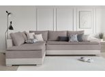 Ecksofa HOME AFFAIRE "Night & Day L-Form, B: 324 cm, Dauer-Schlaffunktion und Armlehne", grau (taupe), B:324cm H:95cm T:218cm, Struktur ( 100% Polyester);Luxus-Microfaser (100% Polyester), Sofas, Ecksofa, Schlaffunktion & Bettkasten, Boxspringbett 180x200 cm