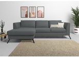 Ecksofa SIT & MORE "Olsen L-Form", grau (dunkelgrau), B:261cm H:88cm T:172cm, 100% Polyester, Sofas, Ecksofa, inklusive Sitztiefenverstellung, optional Schlaffunktion, 15cm hoch
