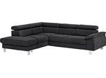 Ecksofa COTTA "Komaris L-Form, B: 249 cm", schwarz, B:249cm H:72cm T:100cm, Microfaser PRIMABELLE (100% Polyester);Kunstleder SOFTLUX;Feinstruktur (100% Polyester);Kunstleder SOFTLUX/Struktur (100% Polyester);NaturLEDER, Sofas, Ecksofa, mit Kopfteilverstellung, optional Schlaffunktion, Bettkasten & Licht