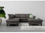 Ecksofa SIT & MORE "Maggiore L-Form", grau (anthrazit), B:261cm T:224cm, 100% Polyester, Sofas, Ecksofa, wahlweise mit Kopfteilverstellung, Schlaffunktion und Stauraum