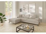 Ecksofa SIT & MORE "Morris Jubi L-Form, B: 247 cm", beige (creme), B:247cm H:83cm T:171cm, 100% Polyester, Sofas, Ecksofa, mit Armteilfunktion & 1 Zierkissen, optional Schlaffunktion