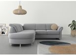 Ecksofa SIT & MORE "Apulia L-Form", grau (hellgrau), B:250cm H:78cm T:212cm, Webstoff (100% Polyester);Struktur weich (90% Polyester, 10% Polyamid);Luxus-Micofaser Euphoria (100% Polyester);Samtoptik (100% Polyester), Sofas, Ecksofa, wahlweise Schlaffunktion, Bettkasten und Kopf- und Armteilverstellung