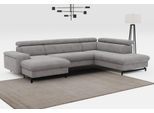 Wohnlandschaft COTTA "Emma U-Form, B: 328 cm", grau (mouse), B:328cm H:97cm T:215cm, Sofas, Wohnlandschaft, mit Kopfteilverstellung, optional Schlaffunktion & Bettkasten