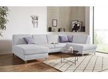 Wohnlandschaft SIT & MORE "Clio U-Form", silber, B:319cm H:89cm T:190cm, Sofas, Wohnlandschaft, wahlweise mit Schlaffunktion und Bettkasten, inklusive Federkern