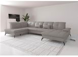 Wohnlandschaft SIT & MORE "Amica, U-Form, inkl. Sitztiefenverstellung und Armteilverstellung", grau (light grau), B:357cm H:90cm T:231cm, Sofas, Wohnlandschaft, wahlweise mit Kopfteilverstellung, Schlaffunktion und Bettkasten
