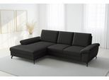 Ecksofa SIT & MORE "Chelsea L-Form, B: 264 cm, Leder, inkl. Sitztiefen-&Armteilverstellung", schwarz, B:264cm H:89cm T:174cm, Sofas, Ecksofa, optional mit Schlaffunktion und Bettkasten