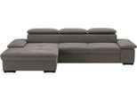 Ecksofa SIT & MORE "Alcudia L-Form", braun (schlamm), B:286cm H:73cm T:174cm, 100% Polyester, Sofas, Ecksofa, wahlweise mit Schlaffunktion