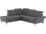 Ecksofa OTTO HOME "Calypso L-Form", grau (anthrazit), B:259cm H:85cm T:227cm, 100% Polyester, Sofas, Ecksofa, mit Relaxfunktion motorisch im Sofa 2,5- Sitzer