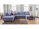 Wohnlandschaft SIT & MORE "Santorini U-Form", blau, B:340cm H:82cm T:224cm, Luxus-Microfaser ALTARA NUBUCK (100% Polyester) / Struktur (100% Polyester);Flachgewebe (100% Polyester) / Struktur (100% Polyester), Sofas, Wohnlandschaft, mit Federkern und Sitztiefenverstellung, wahlweise mit Schlaffunktion