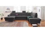 Wohnlandschaft SIT & MORE "Cardoso, U-Form, B: 324 cm, Bettfunktion und Relaxfunktion optional", grau (anthrazit), B:324cm H:90cm T:90cm, Luxus-Microfaser 1 (100% Polyester);Luxus-Microfaser 2 (100% Polyester);Luxus-Microfaser ALTARA NUBUCK (100% Polyester), Sofas, Wohnlandschaft, 2 Kopfstützen inklusive, Federkern, komfortable Sitzhöhe 47 cm