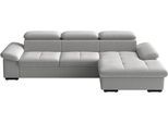 Ecksofa SIT & MORE "Viola L-Form, B: 260 cm, Arm- & Kopfteilverstellung", grau (silber), B:260cm H:73cm T:174cm, 100% Polyester, Sofas, Ecksofa, optional Schlaffunktion, Sofa mit Komfortsitz