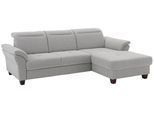 Ecksofa OTTO HOME "Solvei L-Form", silber, B:255cm H:104cm T:185cm, Struktur (100% Polyester);Luxus-Microfaser Lederoptik (100% Polyester);Luxus-Microfaser ALTARA NUBUCK (100% Polyester), Sofas, Ecksofa, mit Recamierenabschluß und Sitztiefenverstellung