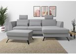 Ecksofa SIT & MORE "Olsen L-Form", grau (hellgrau), B:261cm H:88cm T:172cm, 100% Polyester, Sofas, Ecksofa, inklusive Sitztiefenverstellung, optional Schlaffunktion, 15cm hoch