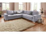 Ecksofa SIT & MORE "Santorini L-Form", grau, B:276cm H:82cm T:271cm, Struktur (100% Polyester);Struktur fein (95% Polyester, 5% Polyamid), Sofas, Ecksofa, mit Federkern und Sitztiefenverstellung, wahlweise mit Schlaffunktion